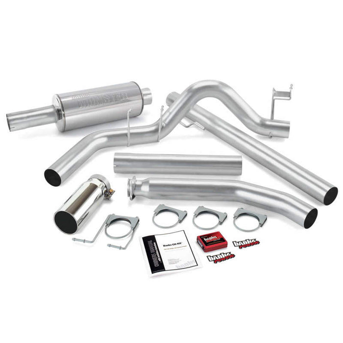 Banks Power 98-00 Dodge 5.9L Ext Cab Git-Kit - Échappement simple SS avec embout chromé