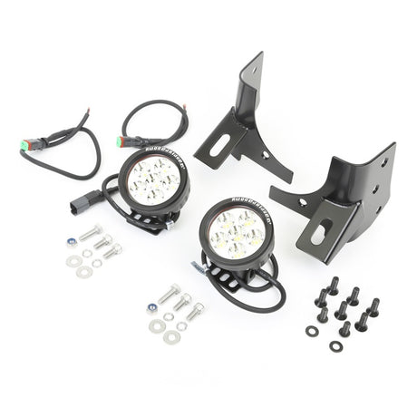 Kit de pare-brise rond à LED Rugged Ridge 97-06 avec supports