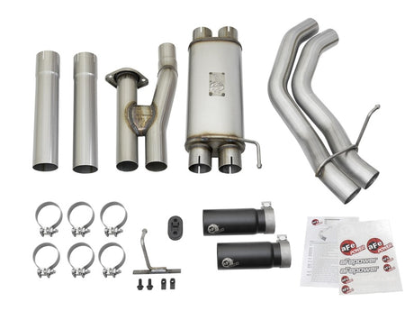 Échappement arrière Cat aFe POWER Rebel Series 3 pouces 409 SS avec embouts noirs 17 Ford F-150 Raptor V6-3,5 L