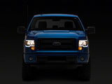 Raxiom 09-14 Ford F-150 Axial Series Headlights w/ LED Bar- Blk Housing (Clear Lens)