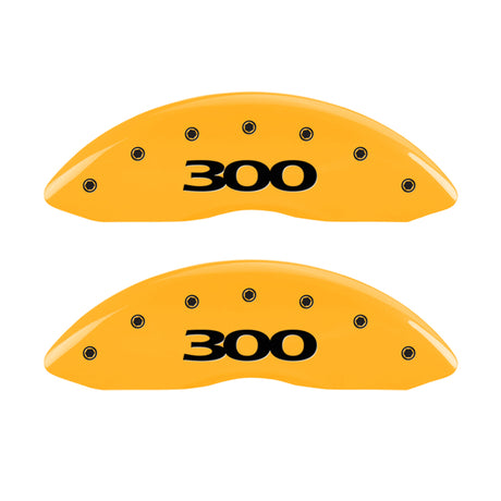 MGP 4 Caliper Covers Engraved Front & Rear 300 Yellow Finish Black Char 2005 Chrysler 300