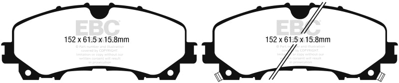 Plaquettes de frein avant EBC 13+ Infiniti Q50 3.7 Redstuff