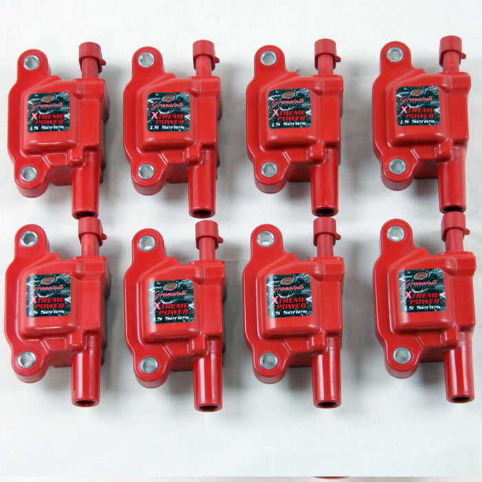 Packs de bobines hautes performances Granatelli 05-13 GM LS1/LS2/LS3/LS4/LS5/LS6/LS7/LS9/LSA - Rouge (lot de 8)