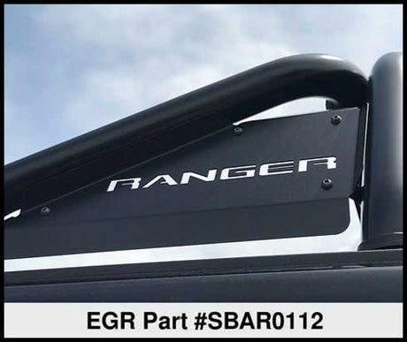 Barre de toit sport EGR 2019+ Ford Ranger avec revêtement en poudre noir série S (sans plaques latérales)