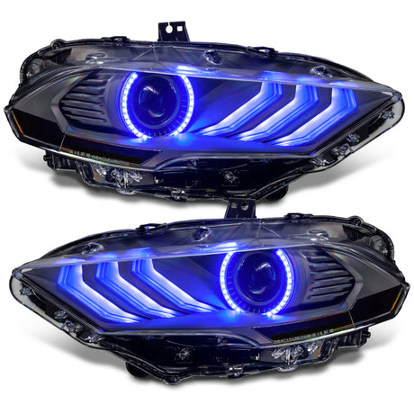 Phares à DEL Dynamic ColorSHIFT pour Ford Mustang 18-23 d'Oracle Lighting - Série noire VOIR LA GARANTIE