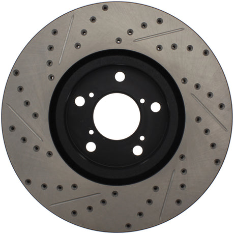 Rotor avant droit perforé et rainuré StopTech 07-08 Acura MDX SportStop