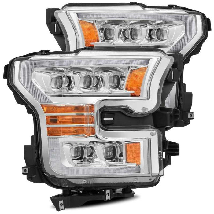 Phares à LED AlphaRex 11-16 Ford F-350 SD NOVA Projecteur style planche chromé avec lumière active/signal séquentiel