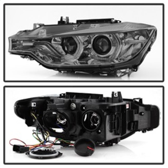 Phares de projecteur Spyder 12-14 BMW F30 Série 3 4DR - LED DRL - Fumée (PRO-YD-BMWF3012-DRL-SM)