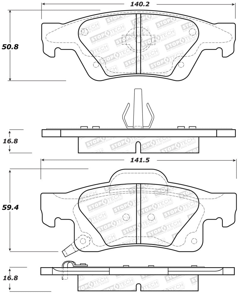 Plaquettes de frein arrière StopTech Performance 11-17 Dodge Durango