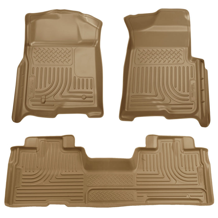 Revêtements de sol Husky Liners 09-12 Ford F-150 Super Cab WeatherBeater Combo Tan