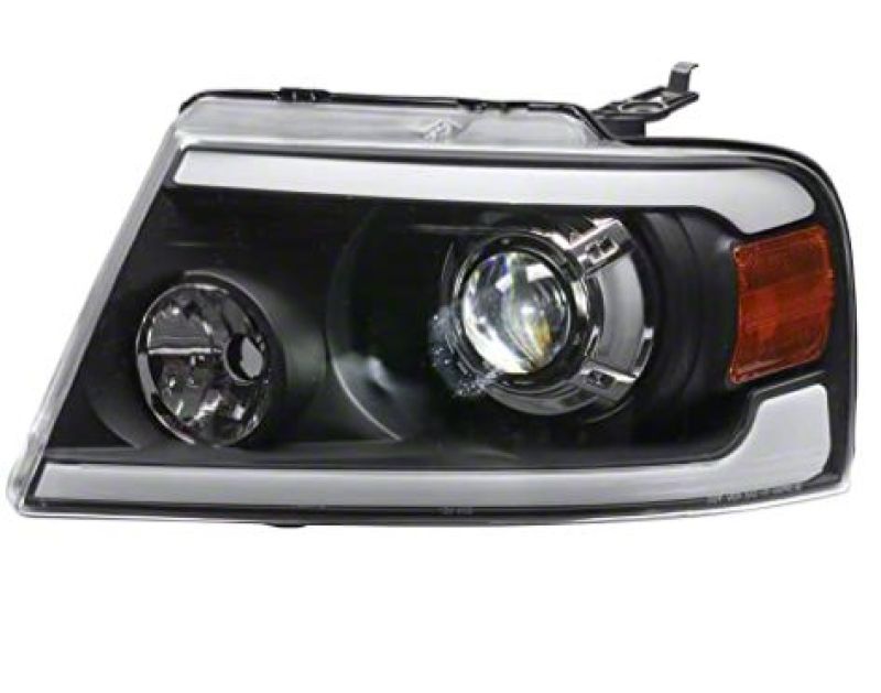 Phares de projecteur à LED Raxiom 04-08 Ford F-150 Axial Series - Boîtier noir (lentille transparente)