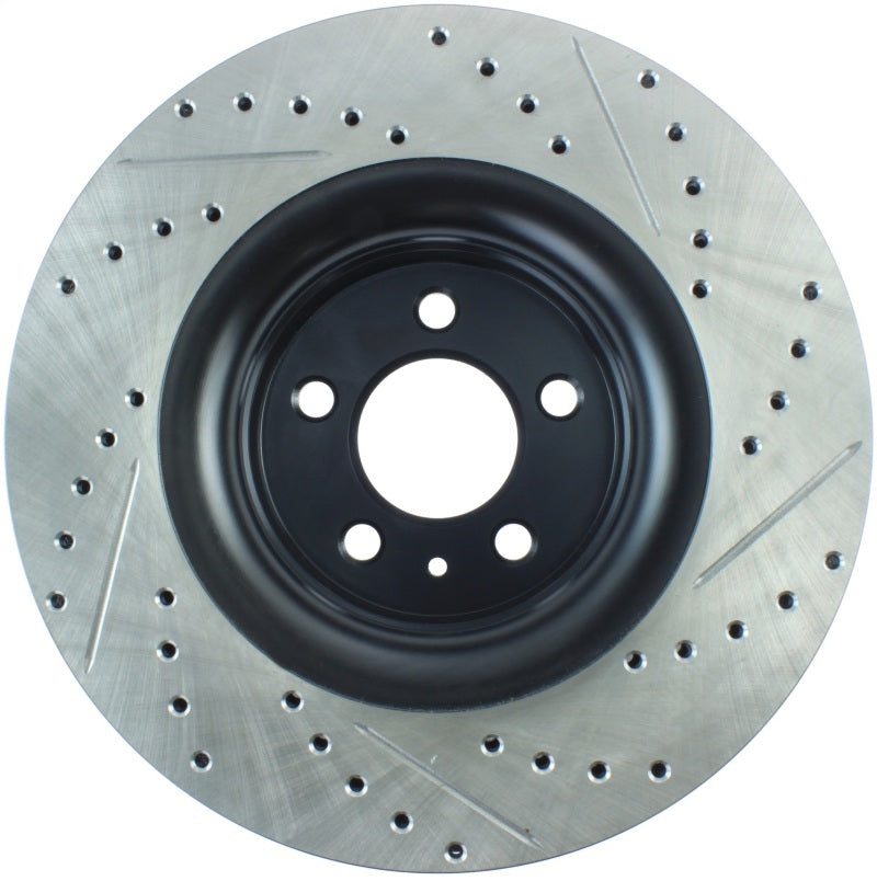 Disque de frein sport perforé et rainuré StopTech - Ford Mustang 2015 sans Brembo - Avant droit