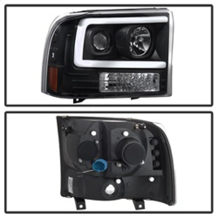 Phares de projecteur Spyder 99-04 Ford F250 Super Duty - Barre lumineuse - Noir PRO-YD-FF25099V2-LB-BK