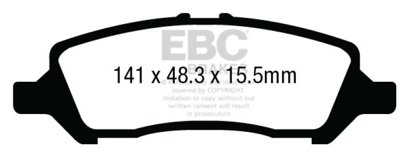 Plaquettes de frein arrière EBC 12+ Dodge Dart 1.4 Turbo Yellowstuff