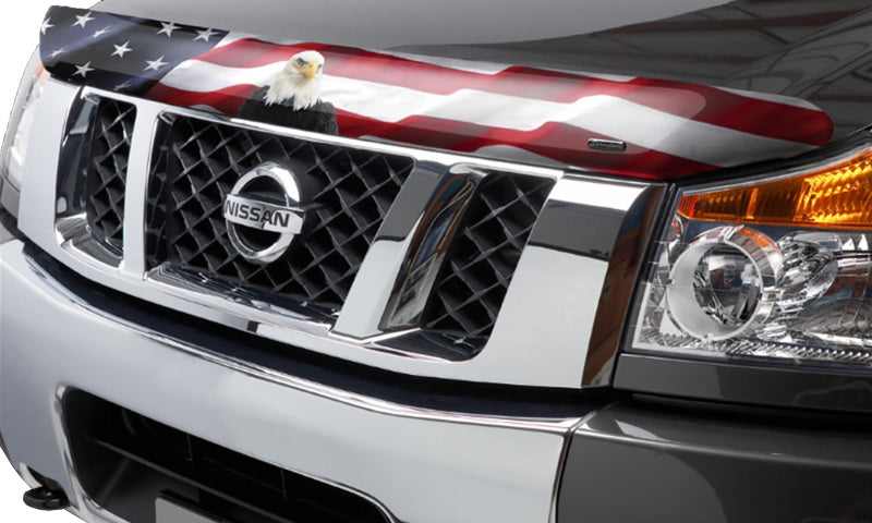 Protecteur de capot Premium Vigilante pour Nissan Titan Stampede 2017-2019 - Drapeau