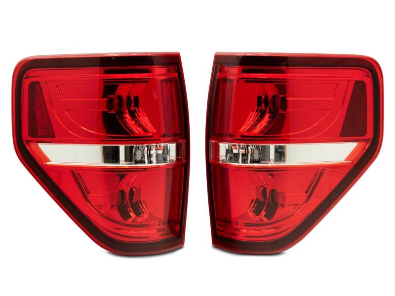 Feux arrière Raxiom 09-14 Ford F-150 Styleside - Boîtier chromé - Lentille rouge/transparente