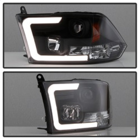 Phares Spyder 09-16 Dodge Ram 1500 Version 2 Barre lumineuse DRL Noir PRO-YD-DR09V2-LBDRL-BK