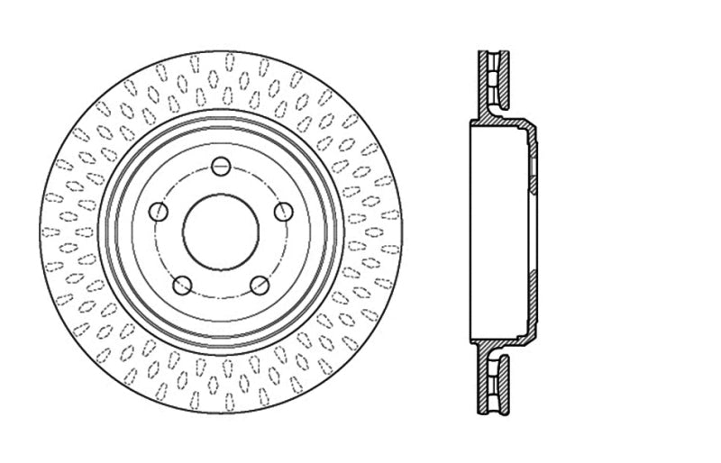 Disque de frein arrière côté passager StopTech 12-15 Jeep Cherokee SRT8 Sport fendu et percé
