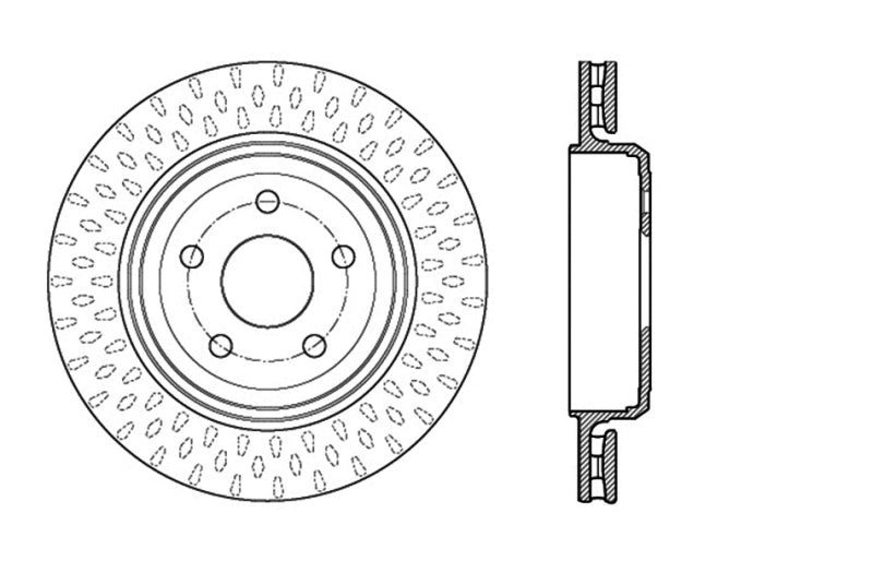 Disque de frein arrière côté conducteur StopTech 12-15 Jeep Cherokee SRT8 Sport fendu et percé