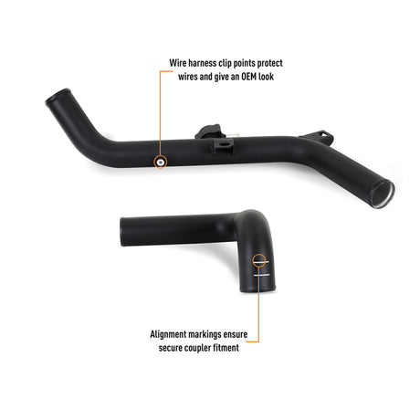 Kit de mise à niveau du tuyau de refroidisseur intermédiaire à montage surélevé Mishimoto 2021+ Ford Bronco 2,7 L - Noir froissé
