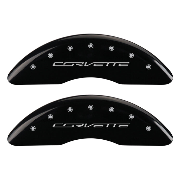 Couvre-étriers MGP 4 gravés à l'avant Corvette C7 gravés à l'arrière Z51/2015 finition noire argent ch