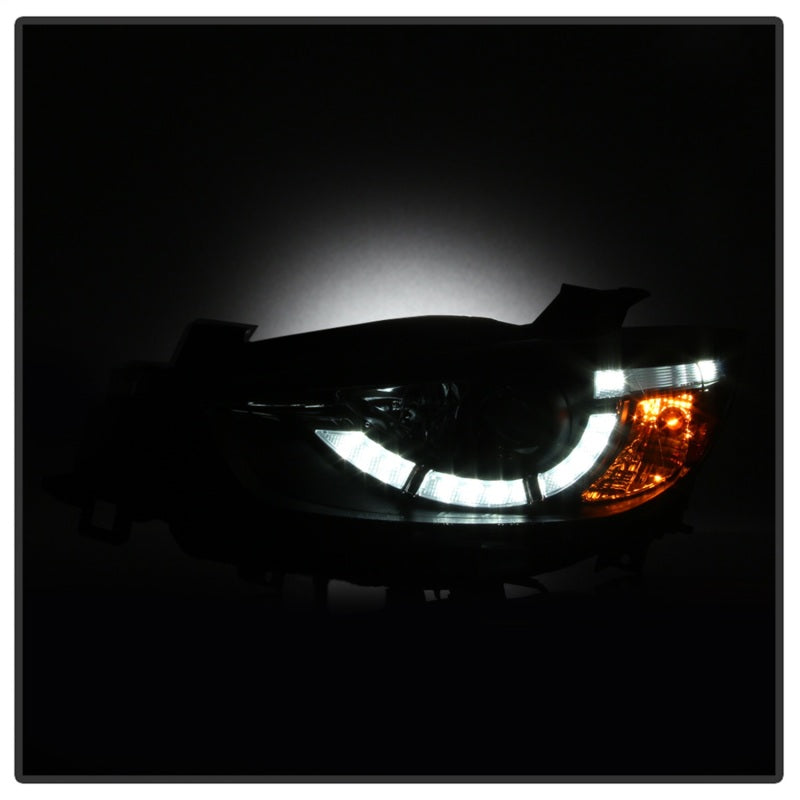 Phares de projecteur Spyder Mazda CX-5 13-15 - DRL LED - Noir PRO-YD-MCX513-DRL-BK