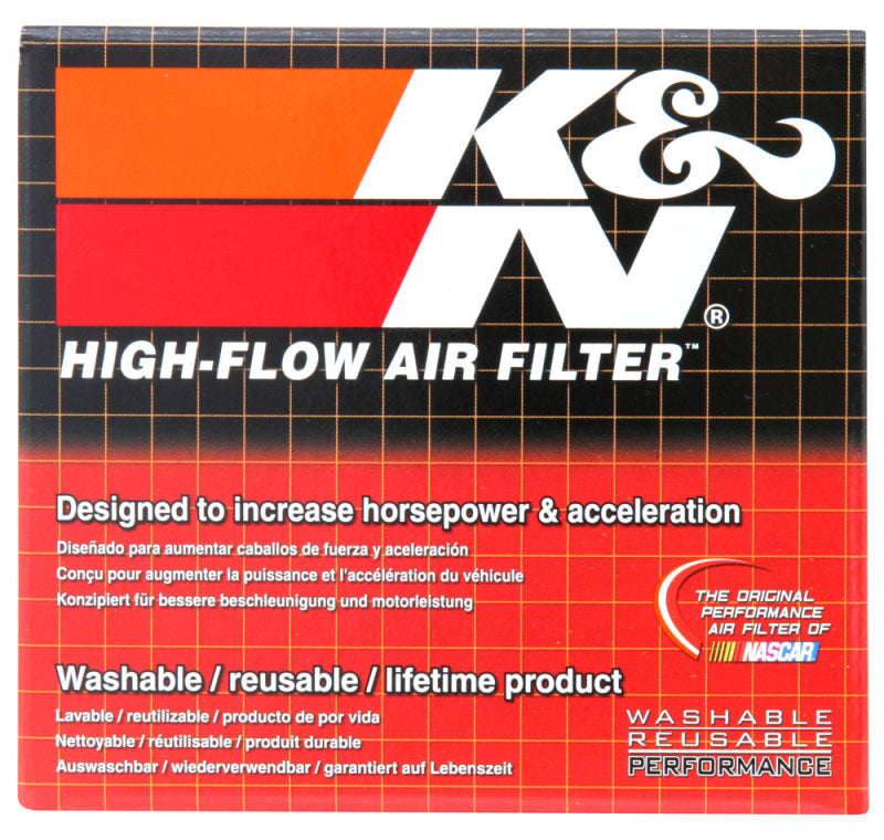 K&N Filter Universal Clamp-On Filter 2in Flange / 2-23/32in Base / 3in x 2in Top / 2-3/4in Height