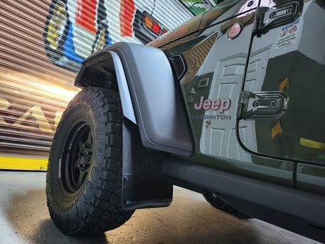 Garde-boue noir Rally Armor 19-23 Jeep JT Gladiator Mojave/Rubicon avec logo vert armée