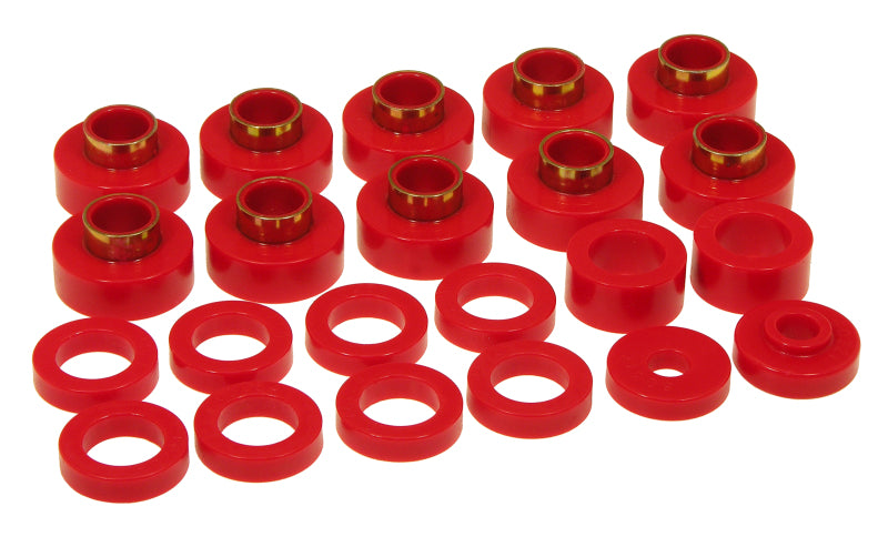 Kit de bagues de montage de carrosserie Prothane 80-86 Jeep CJ5/CJ7 22 - Rouge