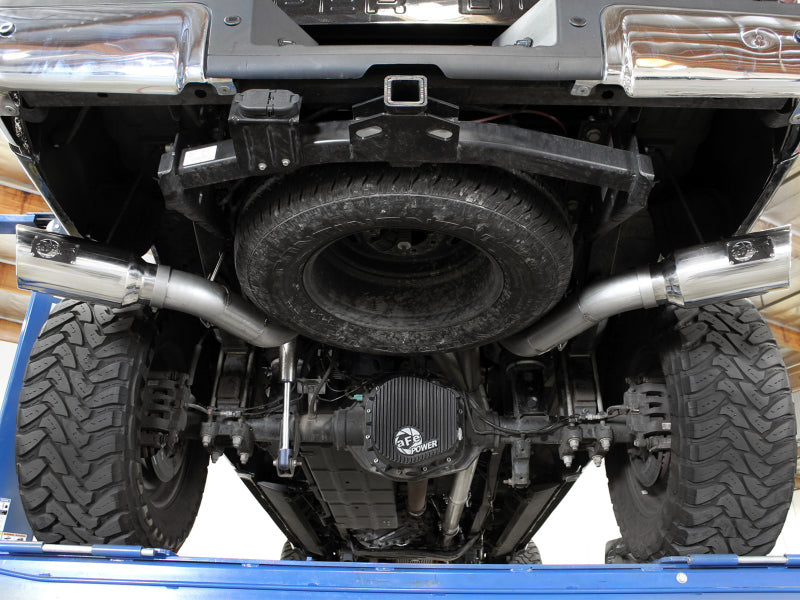 Échappement arrière DPF en acier inoxydable 409 de 4 po à grand alésage aFe HD avec embouts polis pour camions diesel Ford 15-16