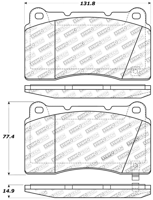 Plaquettes de frein avant StopTech Performance 04-07 STi / 03-06 Evo / 08-10 Evo / 10+ Camaro