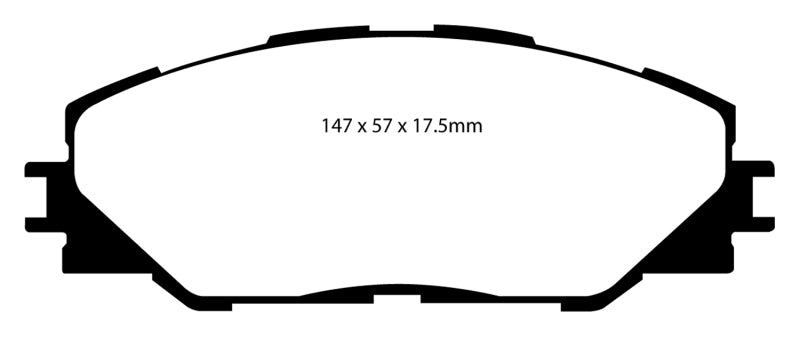 Plaquettes de frein avant EBC Yellowstuff pour Pontiac Vibe 2.4 2WD 09-10