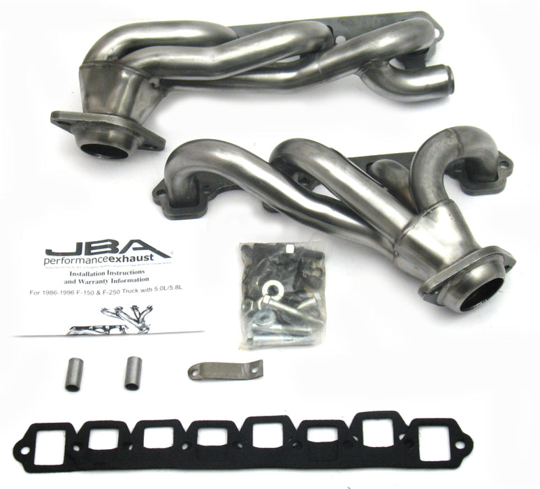 Collecteur d'échappement JBA 87-96 Ford F-150 5,8 L SBF 1-5/8 po primaire brut 409SS Cat4Ward