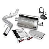 Banks Power 97-99 Jeep 2.5/4.0L Wrangler Slip Fit Cat Monster Exh Sys - Échappement simple SS avec embout chromé