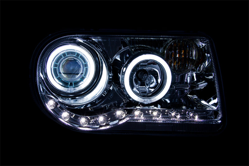 Phares de projecteur ANZO 2005-2010 Chrysler 300C avec halo chromé (CCFL) G2