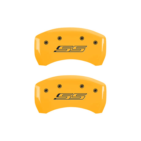MGP 4 Caliper Covers Engraved Front & Rear Bowtie Black finish silver ch