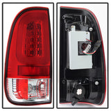 Feux arrière à LED Spyder 08-16 Ford Super Duty F-250 V3 - Rouge transparent (ALT-YD-FS07V3-LBLED-RC)