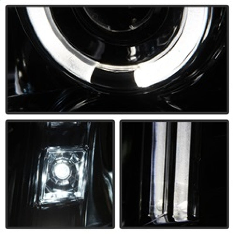 Phares de projecteur Spyder GMC Yukon 07-14/GMC Yukon XL 07-14 LED Halo LED Chrome PRO-YD-GY07-HL-C