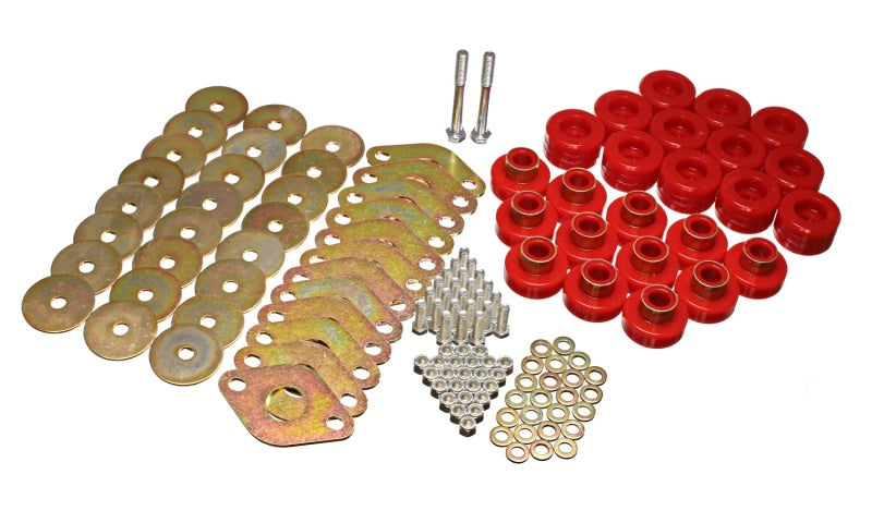 Kit de montage de carrosserie Energy Suspension avec matériel - Rouge