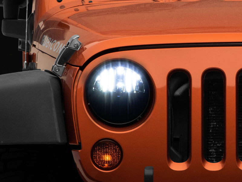 Phares à LED Raxiom 97-18 Jeep Wrangler TJ/JK Axial Series - Boîtier noir (lentille transparente)