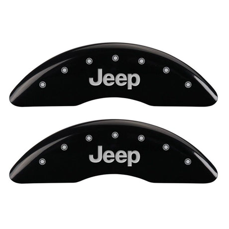 Couvre-étriers avant et arrière MGP 4 gravés JEEP Finition noire argent ch