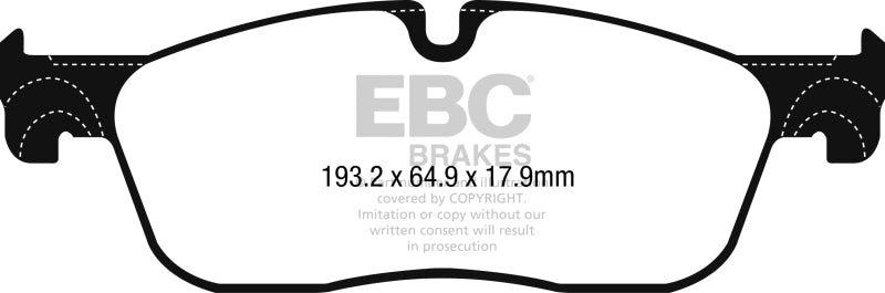 Plaquettes de frein avant EBC Yellowstuff pour Jaguar F-Pace 2.0L TD (180) 2016+