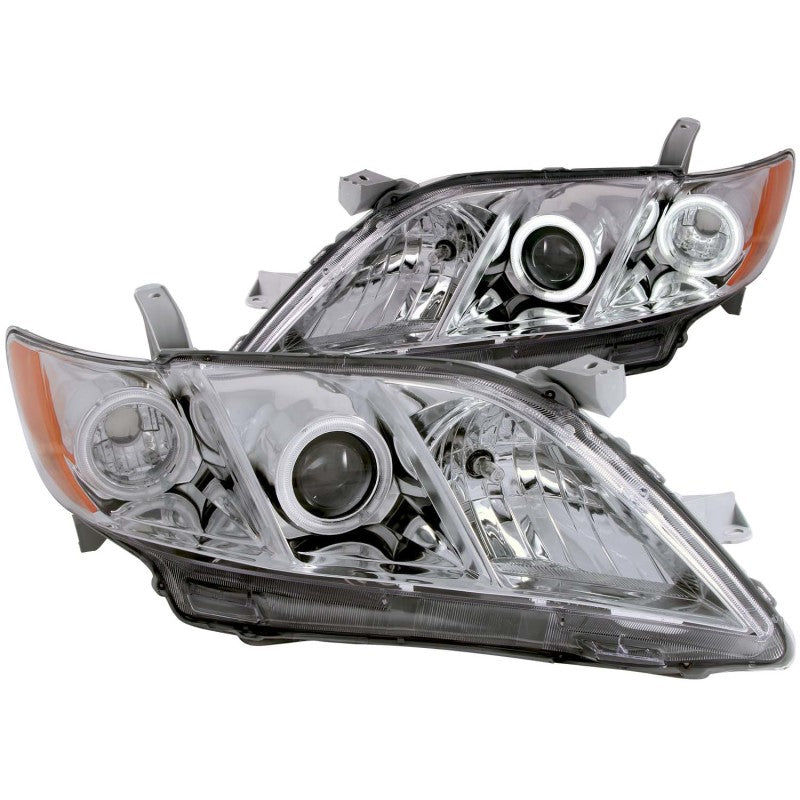 ANZO 2007-2009 Toyota Camry Projector Headlights w/ Halo Chrome