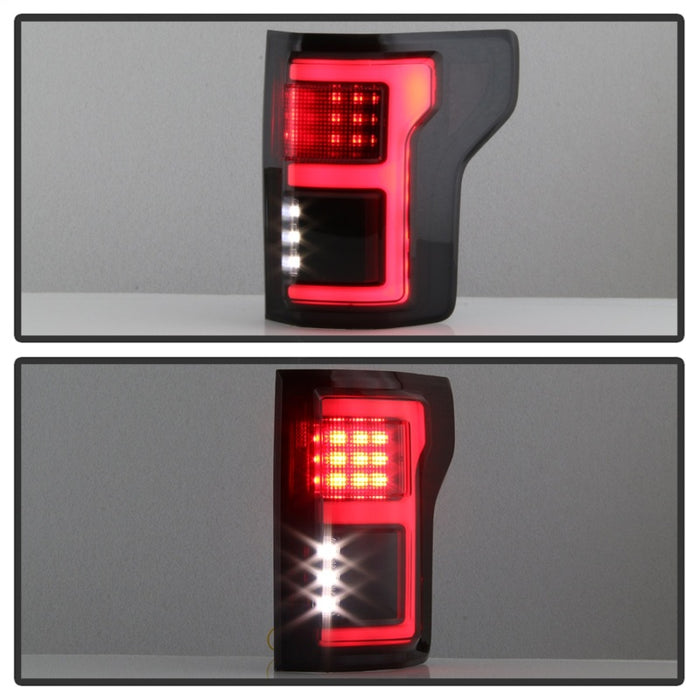 Spyder 15-17 Ford F-150 LED Tail Lights (w/Blind Spot) - Black Smoke (ALT-YD-FF15015BS-LBLED-BSM)