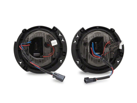Phares de projecteur à LED Raxiom07-18 Jeep Wrangler JK - Boîtier chromé (lentille transparente)