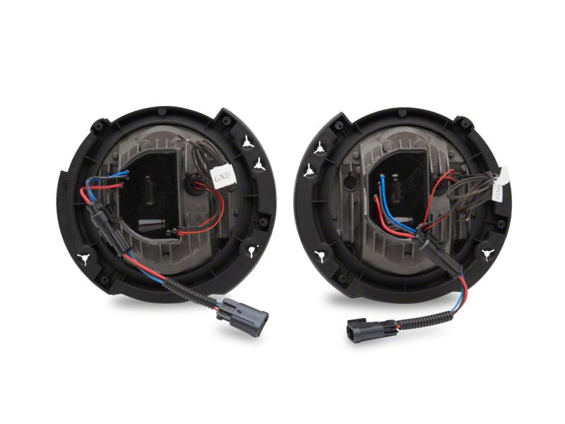 Phares de projecteur à LED Raxiom07-18 Jeep Wrangler JK - Boîtier chromé (lentille transparente)