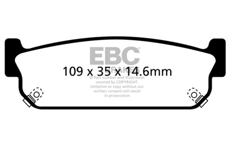 Plaquettes de frein arrière EBC 93-97 Infiniti J30 3.0 Yellowstuff