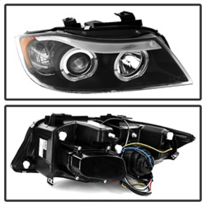 Spyder BMW E90 Série 3 06-08 Projecteur LED Halo Ambre Reflctr Rplc Ampoule Noir PRO-YD-BMWE9005-AM-BK