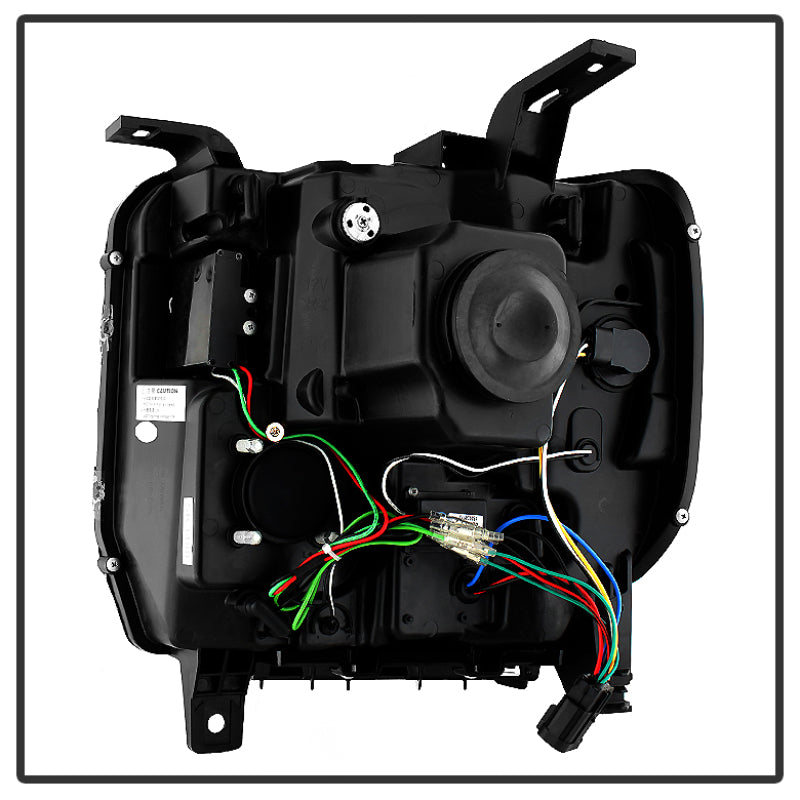 Phares de projecteur Spyder GMC Sierra 14-16 Barre lumineuse DRL Blk PRO-YD-GS14V2-LBDRL-BK