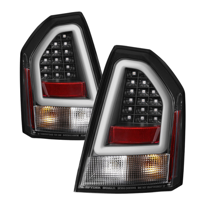 Feux arrière à LED Spyder Chrysler 300C 05-07 V2 - Noir ALT-YD-C305V2-LED-BK